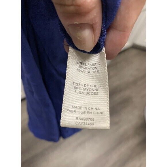 REBECCA Taylor Sleeveless Top‎ Size 4 Blue With Laser Cutout - Picture 6 of 6